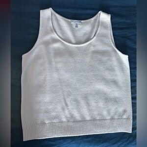 St John Sport Scoop Neck Tank, Cream